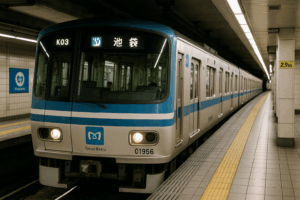 Tokyo Metro train at underground platform – symbolizing Japan’s evolving urban transit